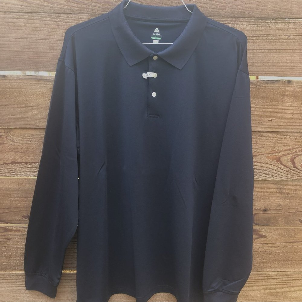 Men’s Bolle Golf tech XXL Black Long Sleeve Polo Shirt